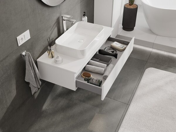 Mexen Orio, mobilier de baie 100 cm cu blat, 1 sertar, alb mat, 91A10-10023-1-BFC01