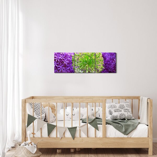 Tablou cu floare (cu ceas) (90x30 cm)