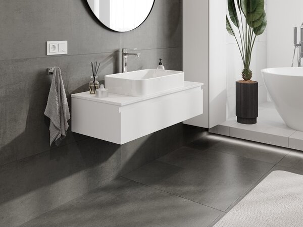 Mexen Orio, mobilier de baie 100 cm cu blat, 1 sertar, alb mat, 91A10-10023-1-BFC01