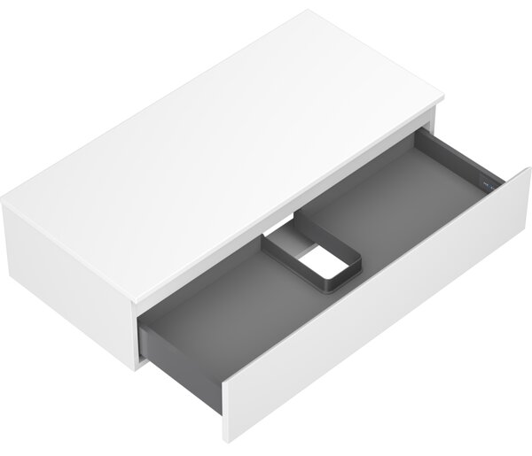 Mexen Orio, mobilier de baie 100 cm cu blat, 1 sertar, alb mat, 91A10-10023-1-BFC01