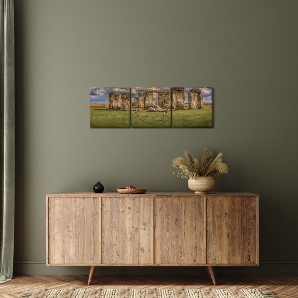 Tablou Stionehenge (cu ceas) (90x30 cm)