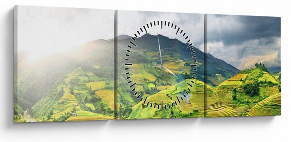 Tablou plantație (cu ceas) (90x30 cm)