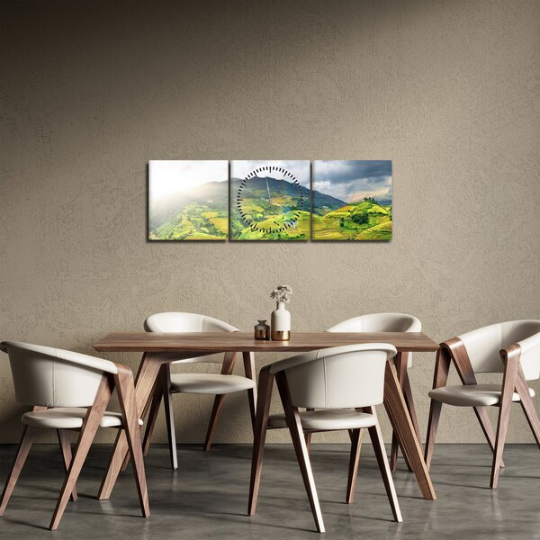 Tablou plantație (cu ceas) (90x30 cm)