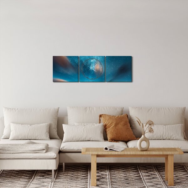 Tablou calea lactee alabastră (cu ceas) (90x30 cm)