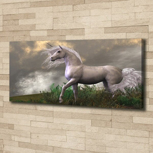 Pictură pe pânză unicorn gri