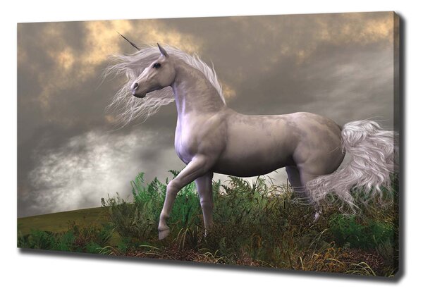 Pictură pe pânză unicorn gri
