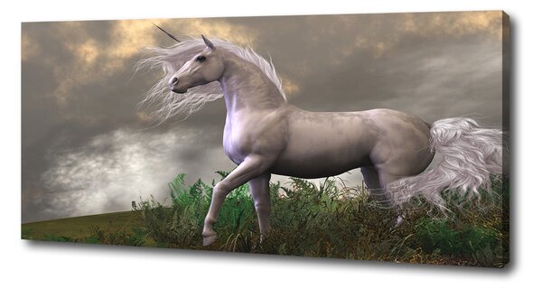 Pictură pe pânză unicorn gri
