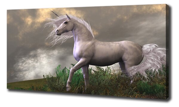 Pictură pe pânză unicorn gri