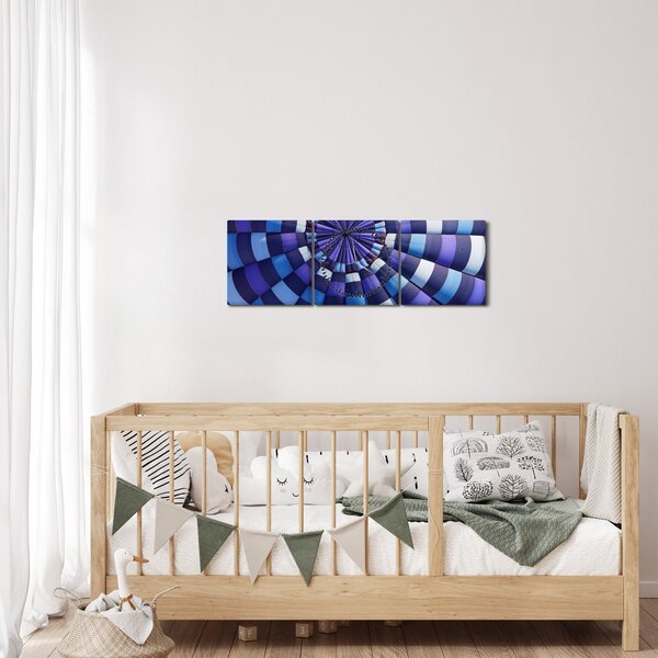 Tablou cu structura balonului zburător (cu ceas) (90x30 cm)
