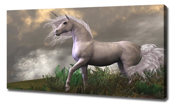 Pictură pe pânză unicorn gri