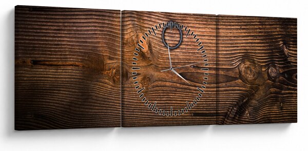 Tablou textura lemnului (cu ceas) (90x30 cm)