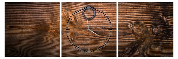 Tablou textura lemnului (cu ceas) (90x30 cm)