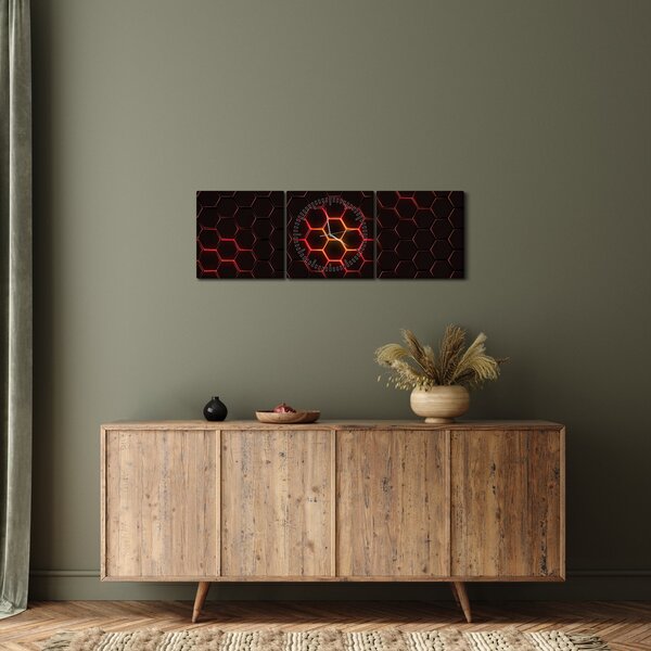 Tablou cu sârmă (cu ceas) (90x30 cm)