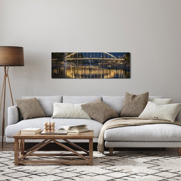 Tablou cu făntână arteziană (cu ceas) (90x30 cm)