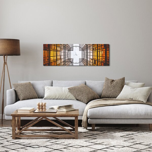 Tablou cu zgârie norii (cu ceas) (90x30 cm)