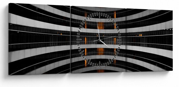 Tablou abstract - clădire (cu ceas) (90x30 cm)