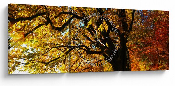 Tablou cu toamna (cu ceas) (90x30 cm)