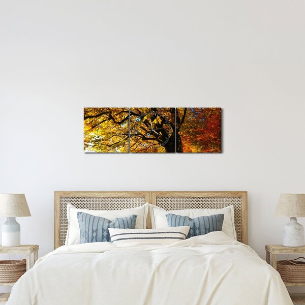 Tablou cu toamna (cu ceas) (90x30 cm)