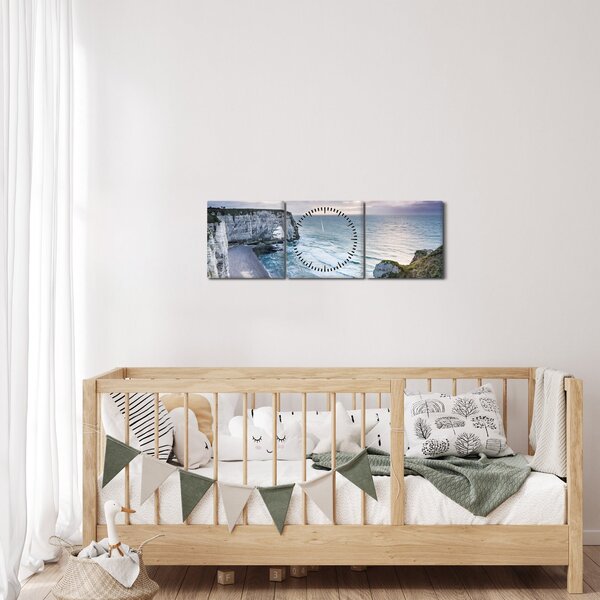 Tablou cu stânci (cu ceas) (90x30 cm)