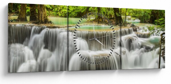 Tablou cu cascade (cu ceas) (90x30 cm)
