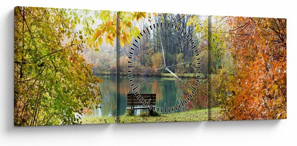 Tablou cu pescărie (cu ceas) (90x30 cm)