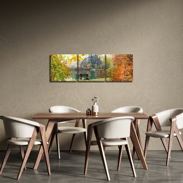 Tablou cu pescărie (cu ceas) (90x30 cm)