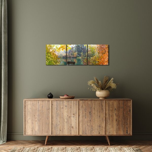 Tablou cu pescărie (cu ceas) (90x30 cm)