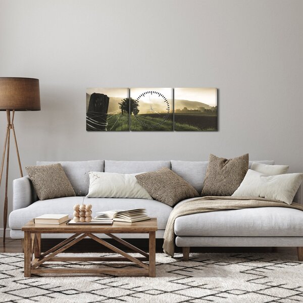 Tablou cu luncă (cu ceas) (90x30 cm)