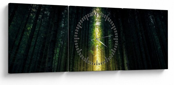 Tablou cu pădurea întunecată (cu ceas) (90x30 cm)
