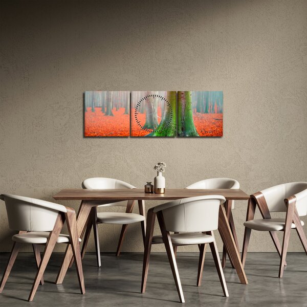 Tablou cu pomi (cu ceas) (90x30 cm)