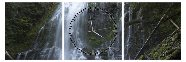 Tablou cu cascadă (cu ceas) (90x30 cm)