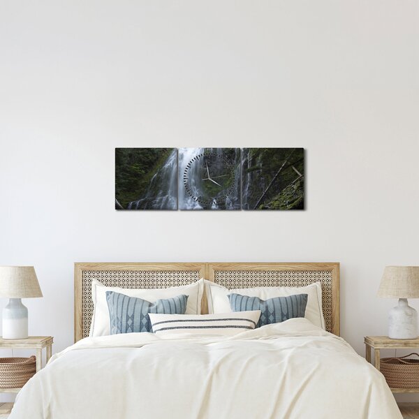 Tablou cu cascadă (cu ceas) (90x30 cm)
