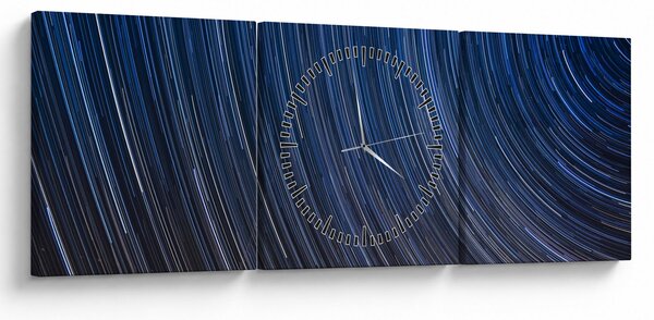 Tablou cu stele noaptea și cerul (cu ceas) (90x30 cm)