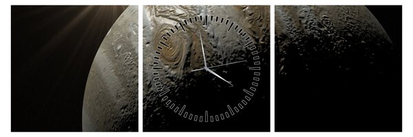 Tablou cu planetă în cosmos (cu ceas) (90x30 cm)