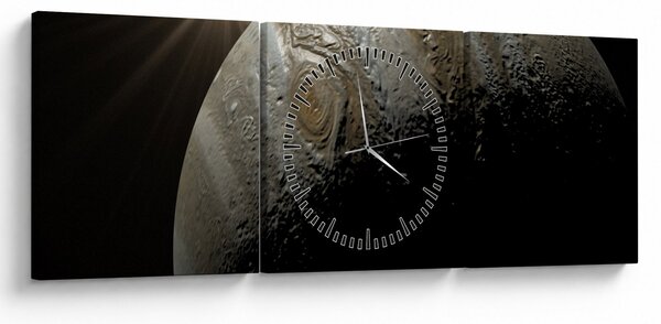 Tablou cu planetă în cosmos (cu ceas) (90x30 cm)