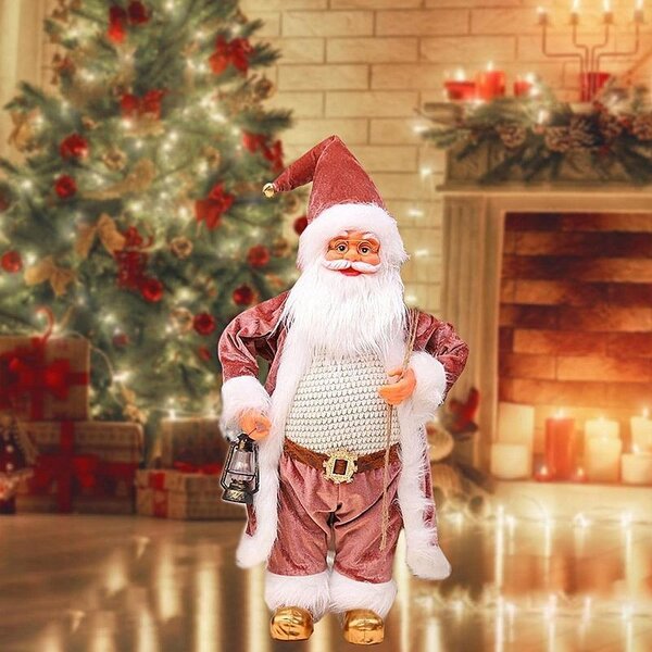 Mos Craciun cu felinar, figurina decorativa, inaltime 60 cm