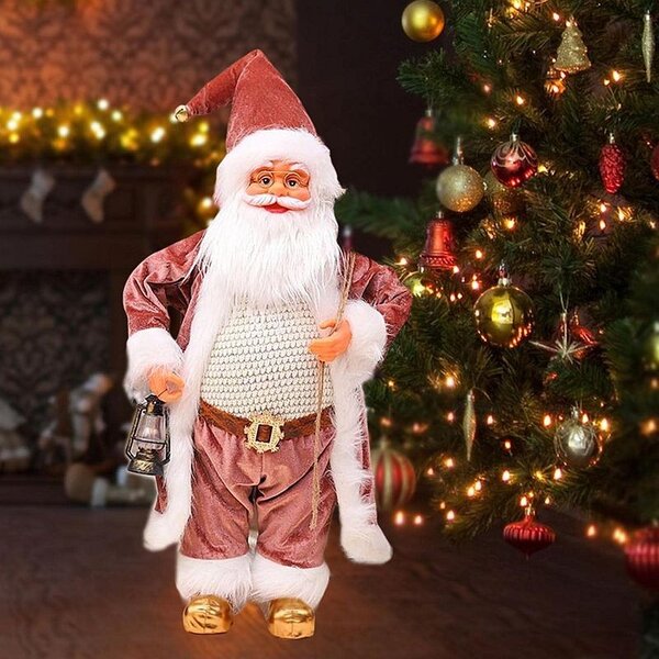 Mos Craciun cu felinar, figurina decorativa, inaltime 60 cm
