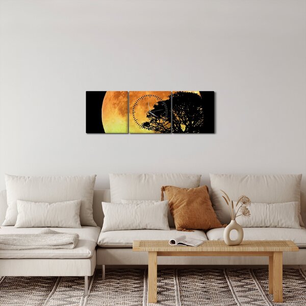Tablou cu umbre în lumina lunii (cu ceas) (90x30 cm)