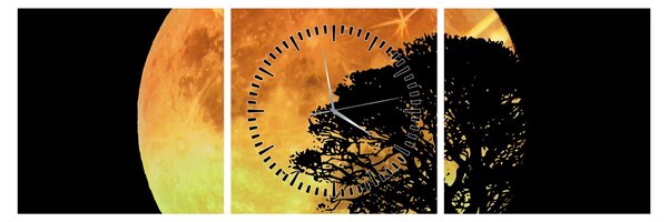 Tablou cu umbre în lumina lunii (cu ceas) (90x30 cm)