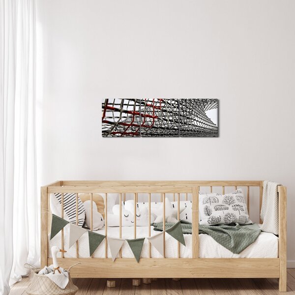 Tablou cu construcție din fier (cu ceas) (90x30 cm)