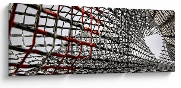 Tablou cu construcție din fier (cu ceas) (90x30 cm)