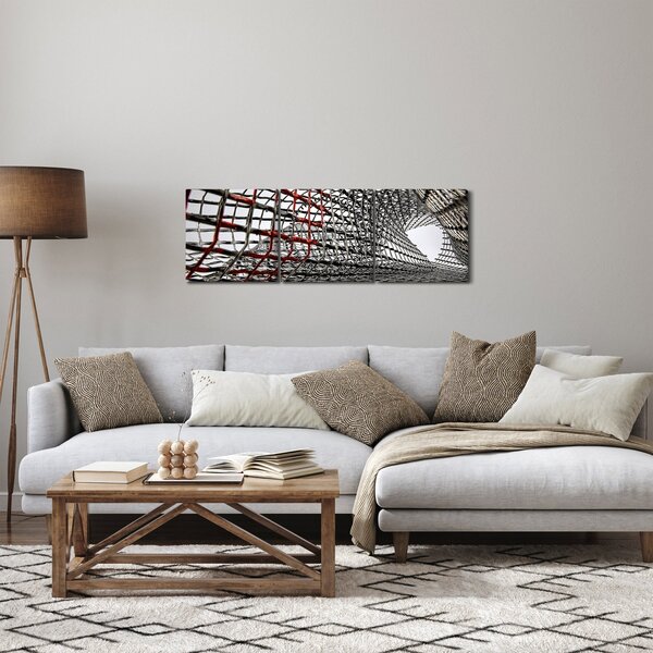 Tablou cu construcție din fier (cu ceas) (90x30 cm)