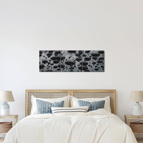Tablou cu picături de apă (cu ceas) (90x30 cm)