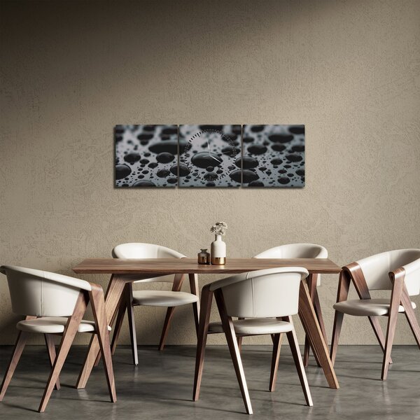 Tablou cu picături de apă (cu ceas) (90x30 cm)