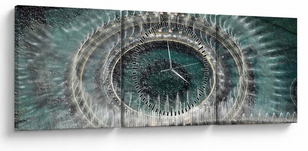 Tablou cu fântănă arteziană (cu ceas) (90x30 cm)