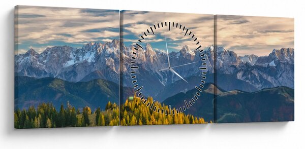 Tablou - panorama montană (cu ceas) (90x30 cm)
