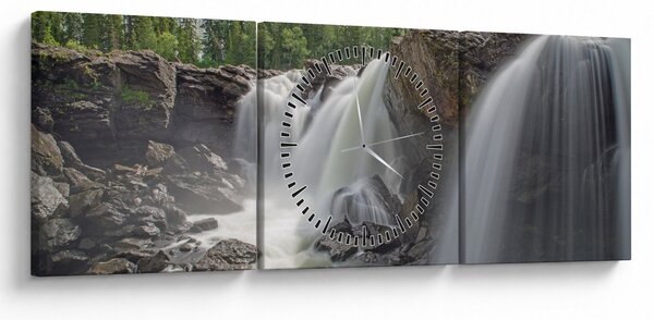 Tablou cu cascade (cu ceas) (90x30 cm)