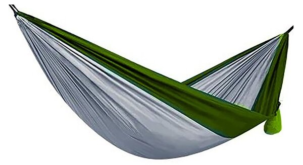 Hamac dublu pentru camping, 260x140 cm, sarcina maxima 150 kg, cusaturi triple, husa depozitare