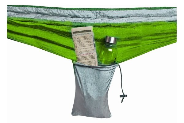 Hamac dublu pentru camping, 260x140 cm, sarcina maxima 150 kg, cusaturi triple, husa depozitare