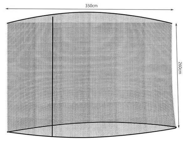 Plasa anti-insecte pentru umbrela, diametru 3,5 m, inaltime 260 cm, snur prindere, fermoar, negru